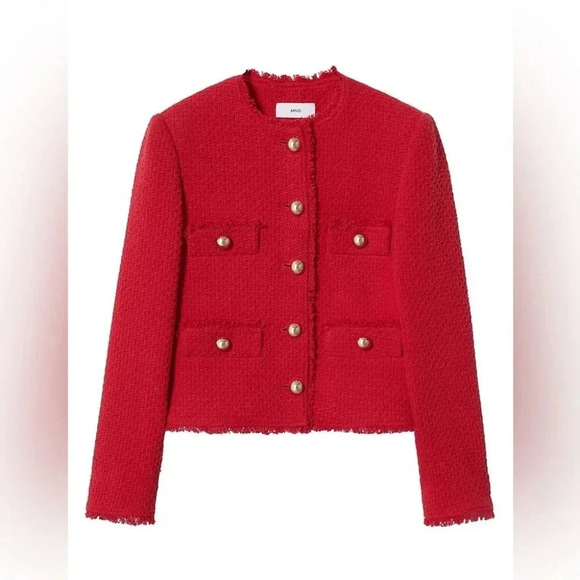 Mango Jackets & Blazers - Mango Pocket Tweed Buttoned-Front Jacket NWT